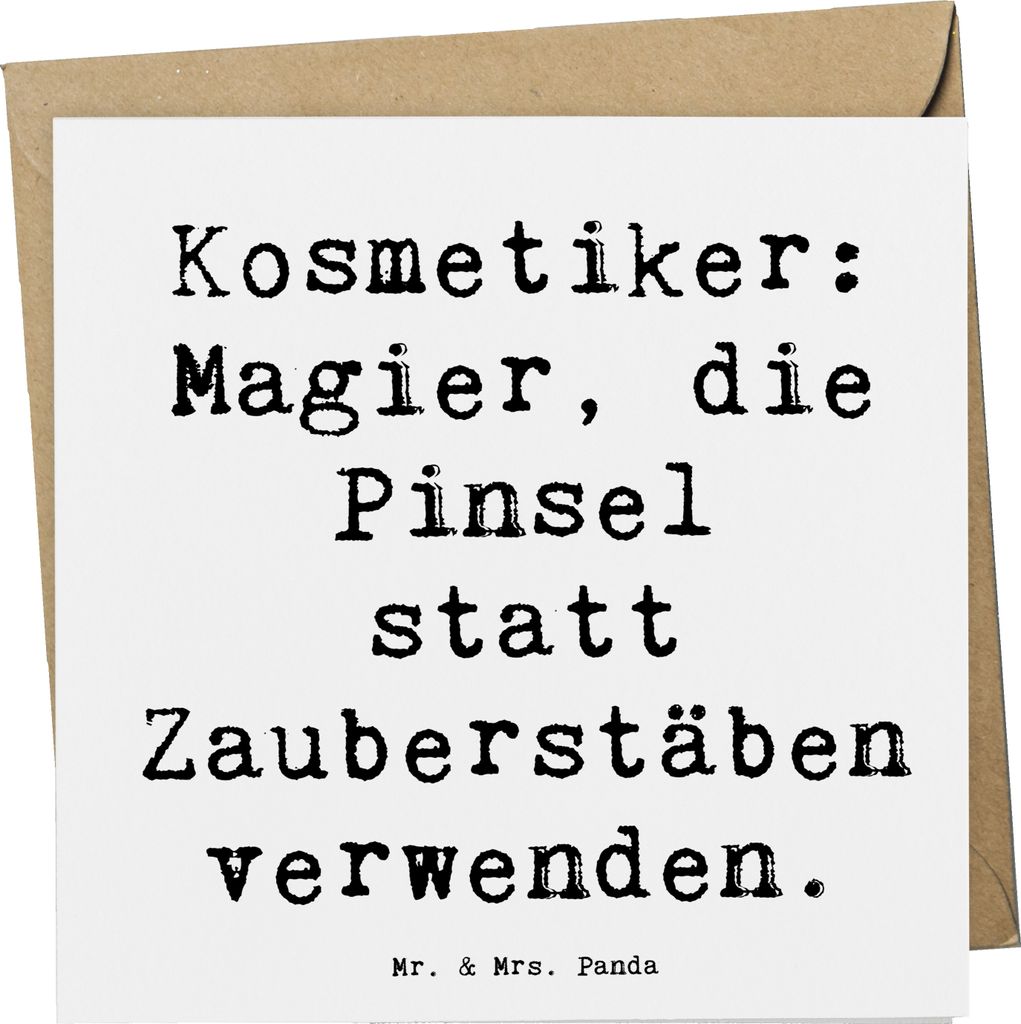 Mr. & Mrs. Panda Deluxe Karte Spruch Kosmetiker Magie - Weiß - Geschenk, Berufe, anlasskarte, Klappkarte, Maniküre, individuelle Behandlung, Magi...
