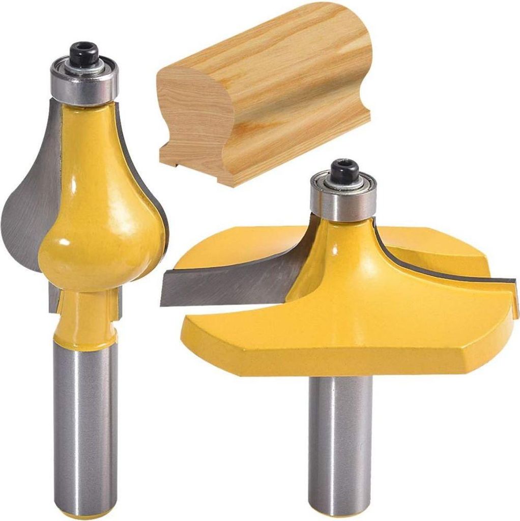 2-teiliges Handlauf-Fräserset – Standard-/Nutfräser – 1/2'' Schaft für Treppen und Handläufe/Rampen