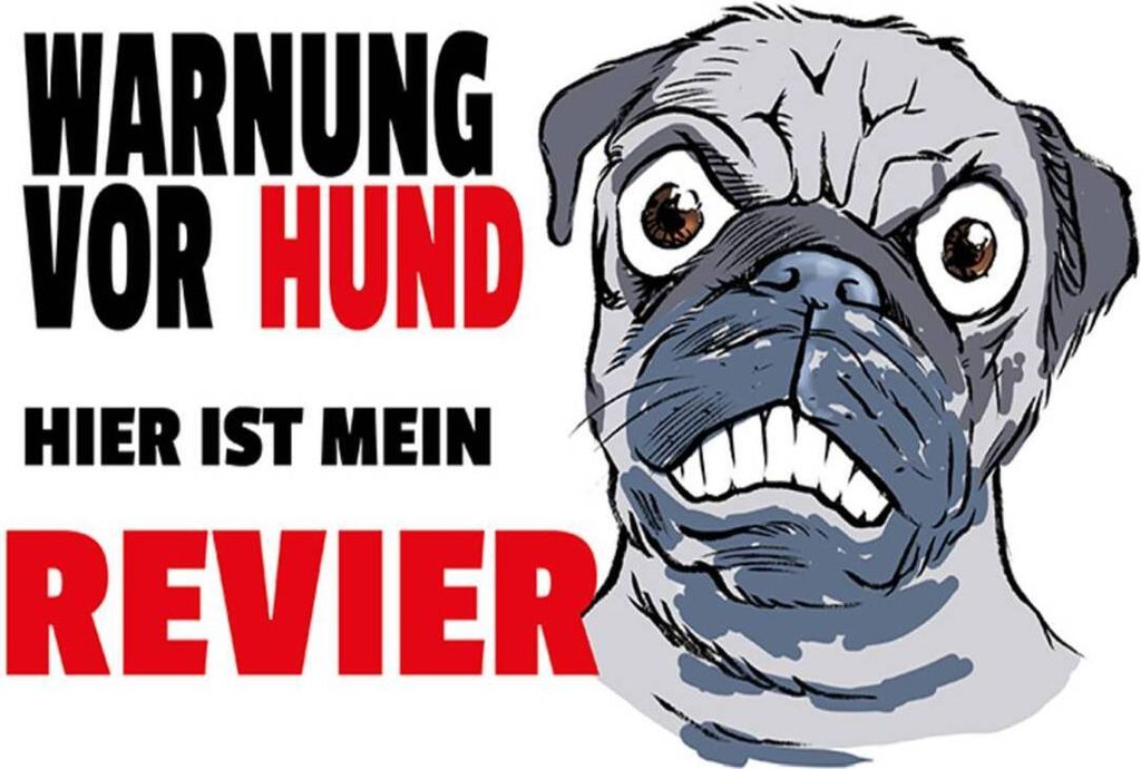 vianmo Holzschild 30x40 cm Warnung Hund hier mein Revier