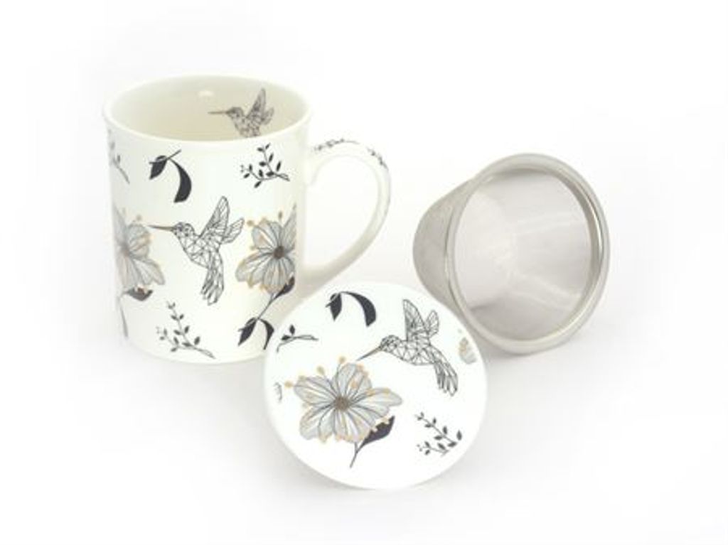 Kräuterteetasse Senta mit Edelstahlfilter und Deckel