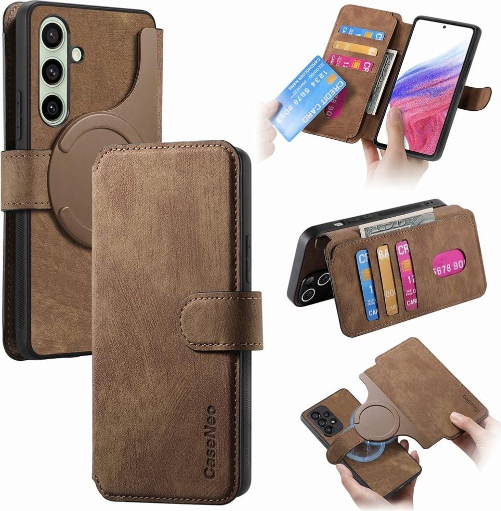 Samsung Galaxy S24 FE Hülle - CaseNeo 2-in-1 Klapphülle & Back Cover - Braun