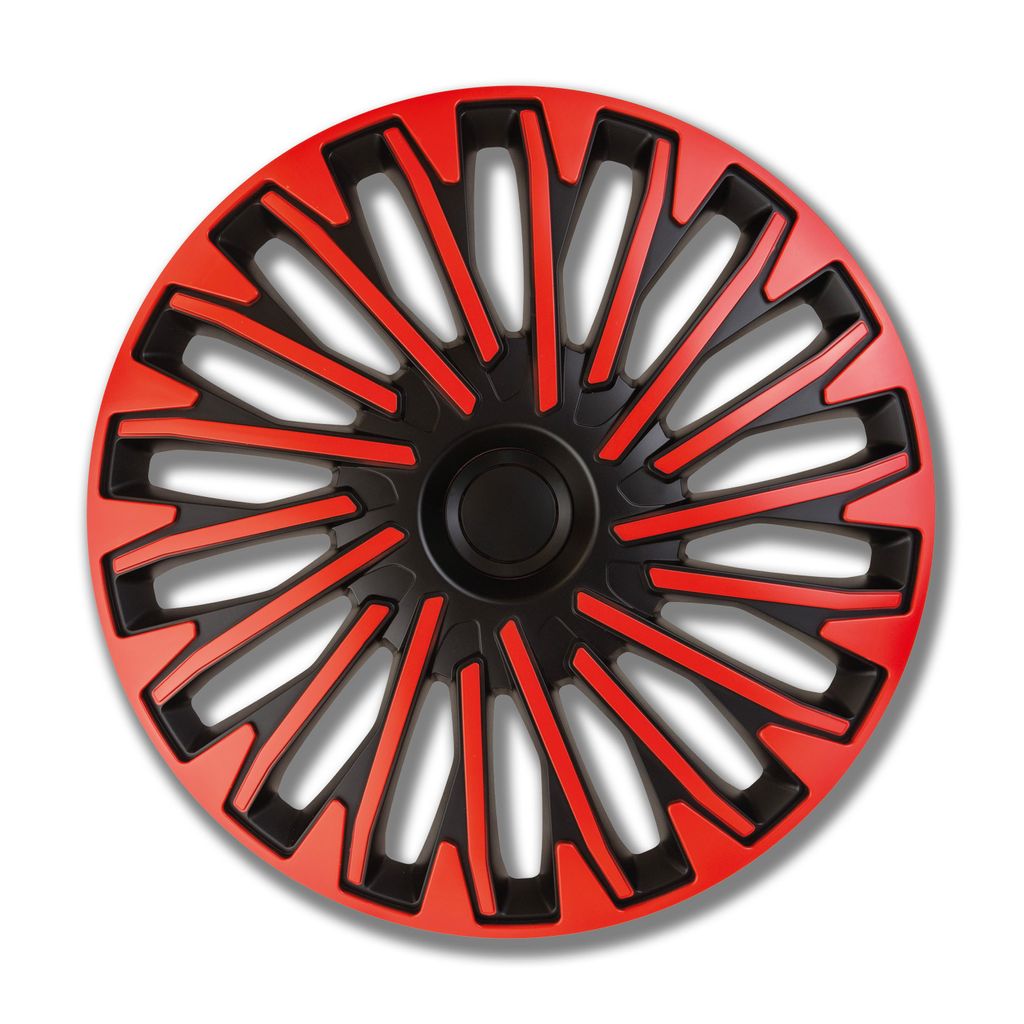 4 STK 15 Zoll Soho rot PETEX Radkappen Radzierblenden Satz PKW Auto