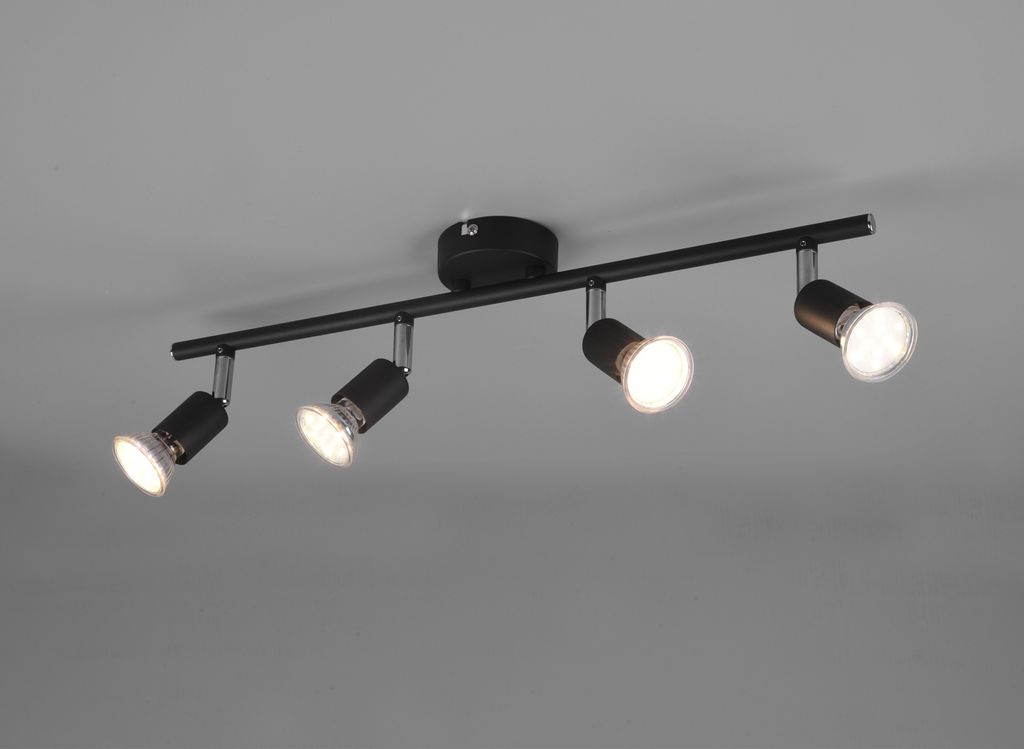 LED Wandstrahler 4 flammig schwarz Deckenstrahler Flur & Treppenhausbeleuchtung