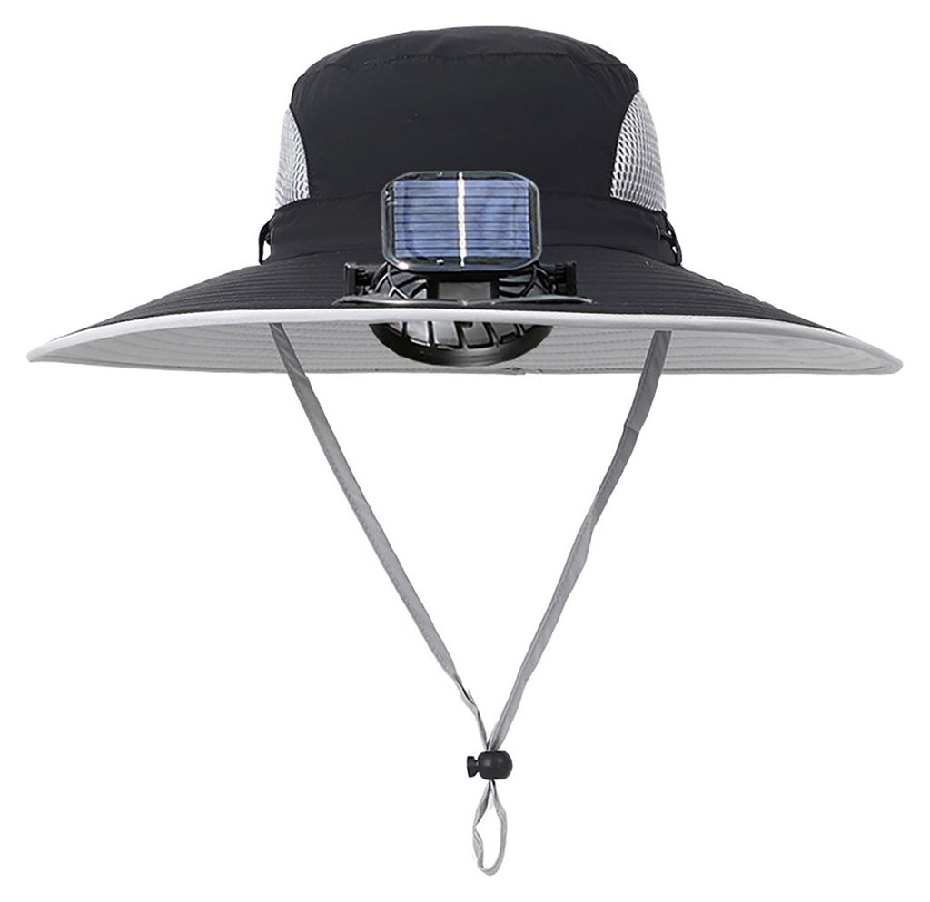 Solar-Ventilator-Hut, USB-aufladbar, UV-Schutz, atmungsaktiv, für Damen und Herren, ideal für Sommeraktivitäten im Freien, Angeln und andere Out...