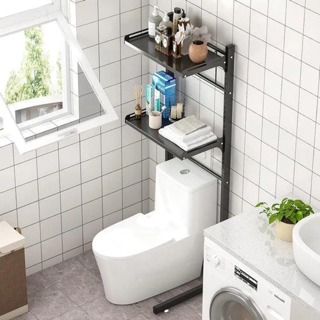 Étagère de rangement en métal avec pieds ajustables pour lave-linge