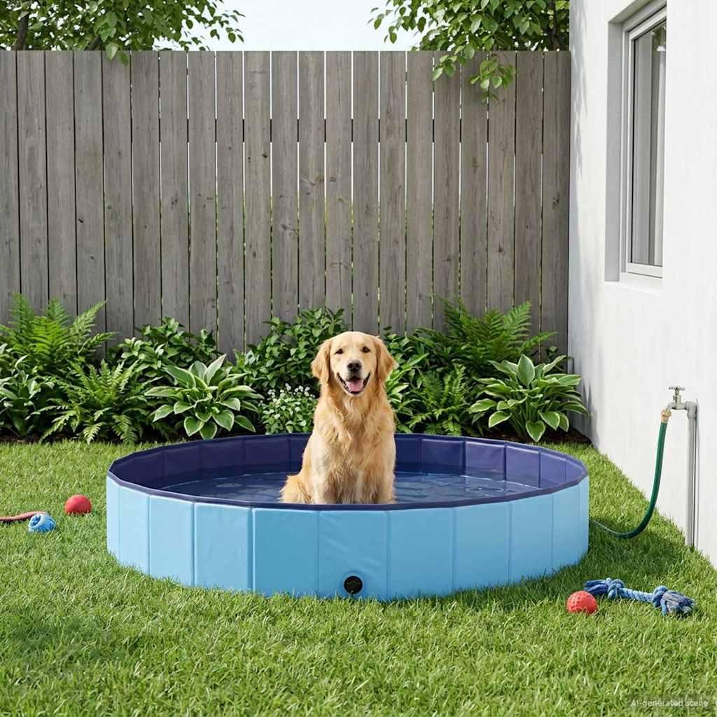 Hundepool Blau Ø300 x 38 cm Dicker PVC
