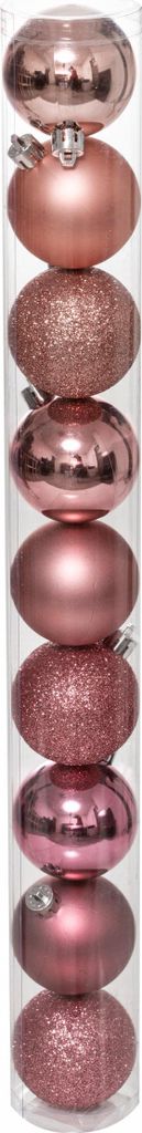 Kleine Christbaumkugeln 9 Stück roségold 6 cm - Einheitsgröße