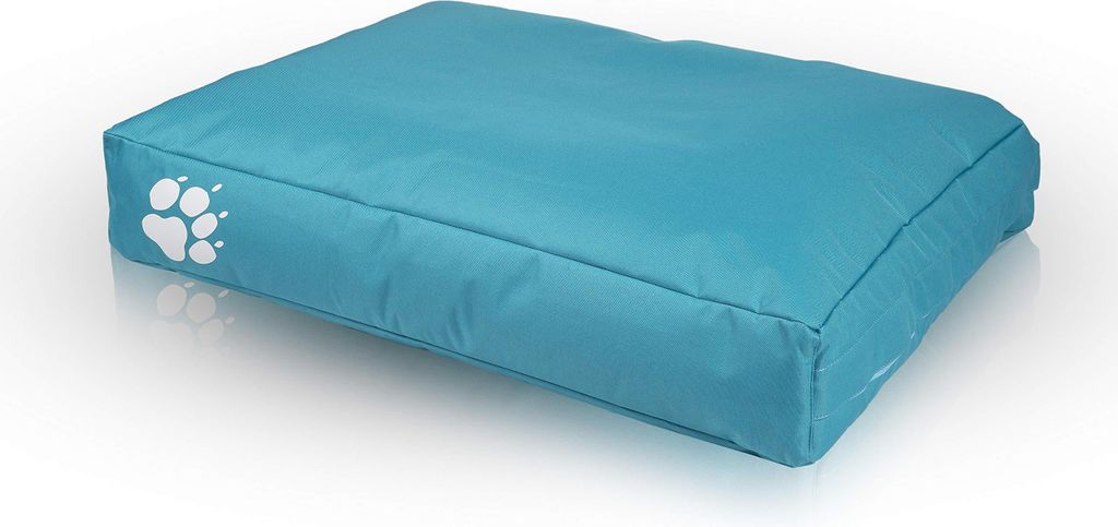 Ecopuf, Pouf Hund Katze Bett, Kissen, Rechteckig, gepolsterte Matratze, Hellblau Nc7, 80x60cm