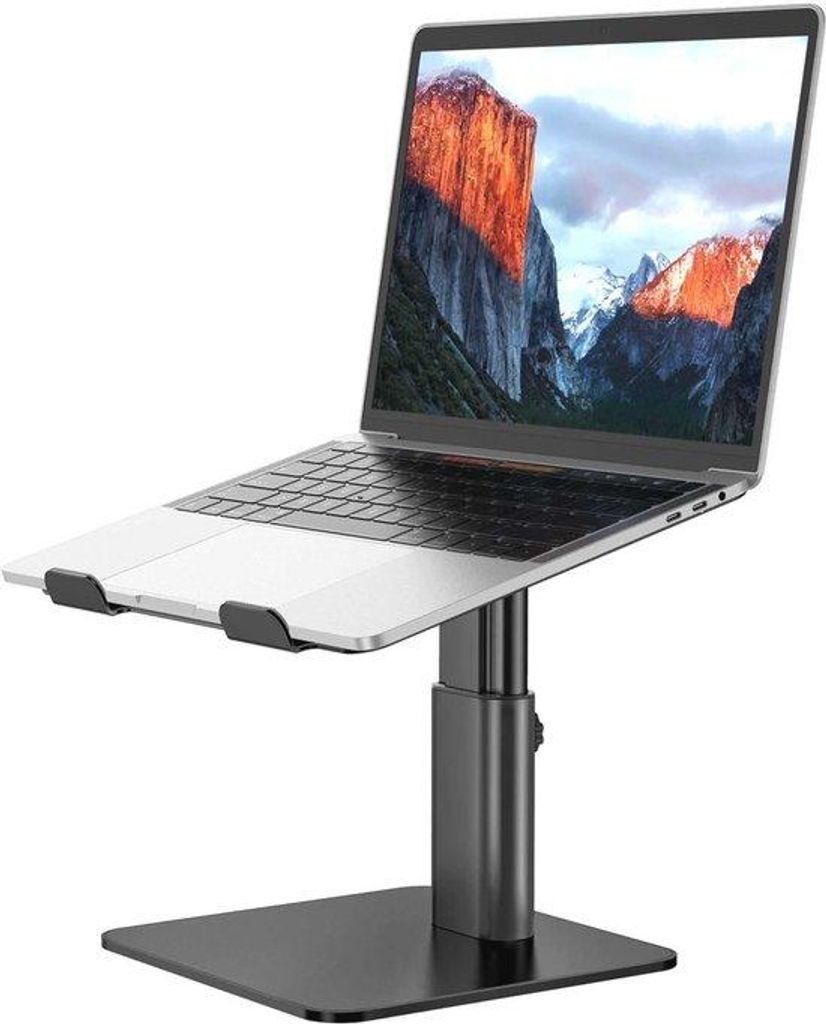 Ergonomische Aluminium-Laptop-Halter - Verstelbare Notebook-Unterlage für 10-15,6 Zoll-Laptops - Schwarz