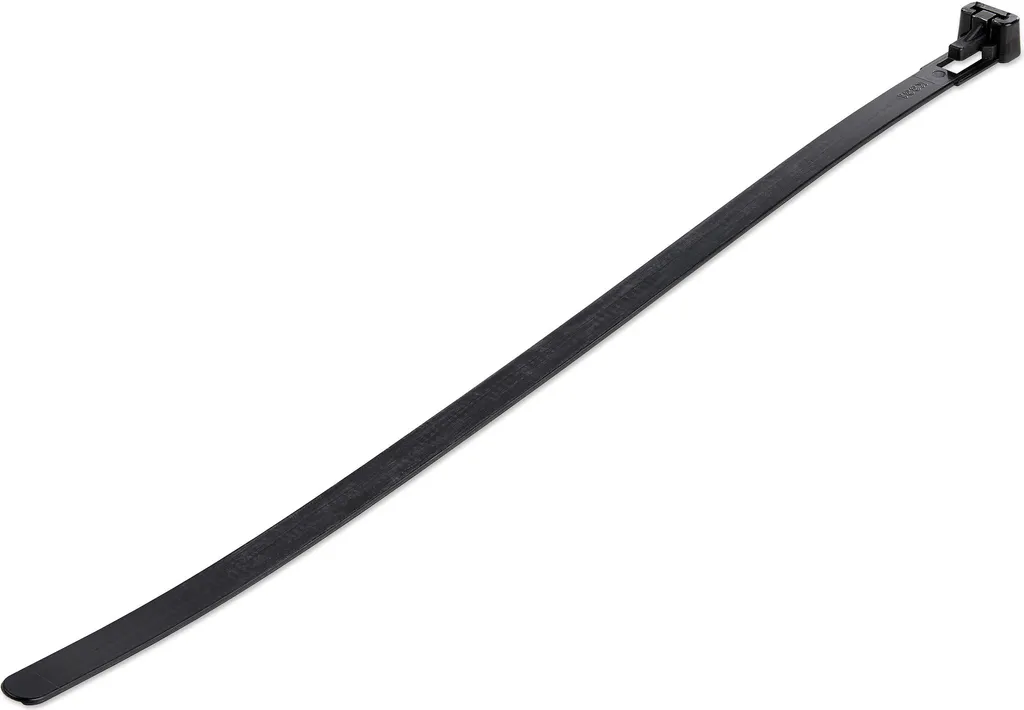 StarTech.com Fascette fermacavo riutilizzabili da 25 cm - 7 mm di larghezza, 65 mm di diametro del fascio e resistenza alla trazione 22 kg, fascette di nylon per interni/esterni, Omologati 94V-2/UL, 100 pezzi - nero - 1