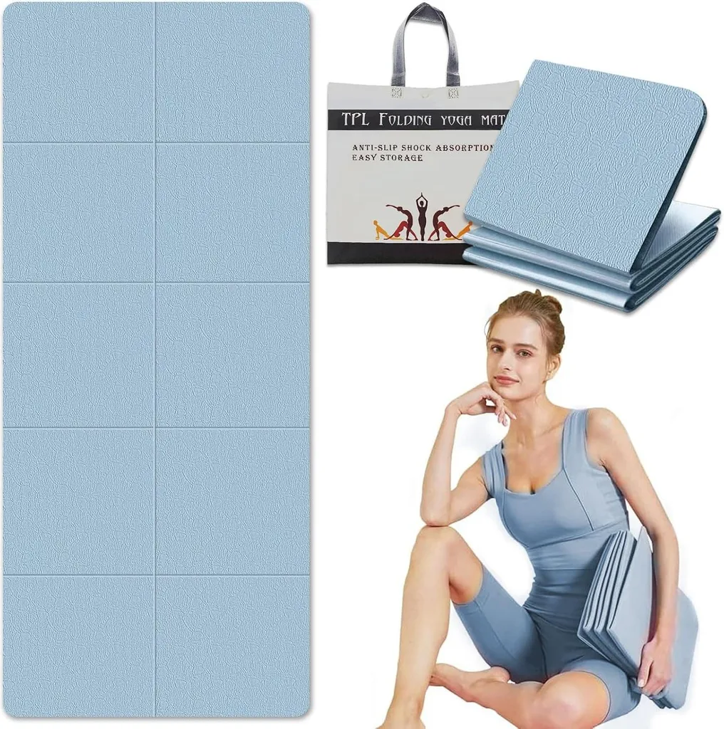 Tapis de yoga de voyage pliable avec sac : l'accessoire sport nomade