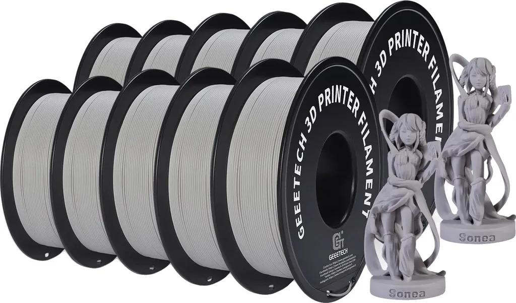 Recharge Filament PLA Mat Gris Clair 1.75mm pour Imprimante 3D - Lot 10Kg