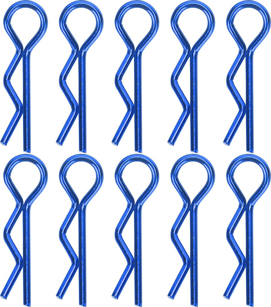 10 Stücke 7 MM RC Auto Shell Clip RShape Metall Körper Clips Pins für 1/5 1/6 1/8 1/10 Auto (blau)