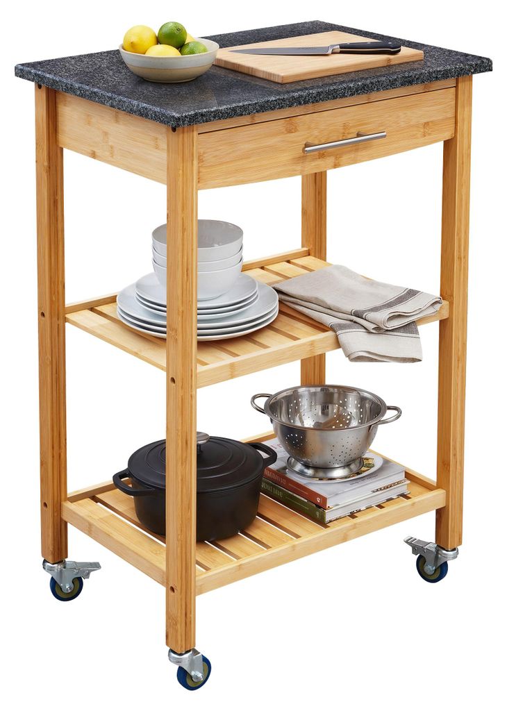 Carrello da cucina Relaxdays, con piano in granito, Immagine del prodotto 