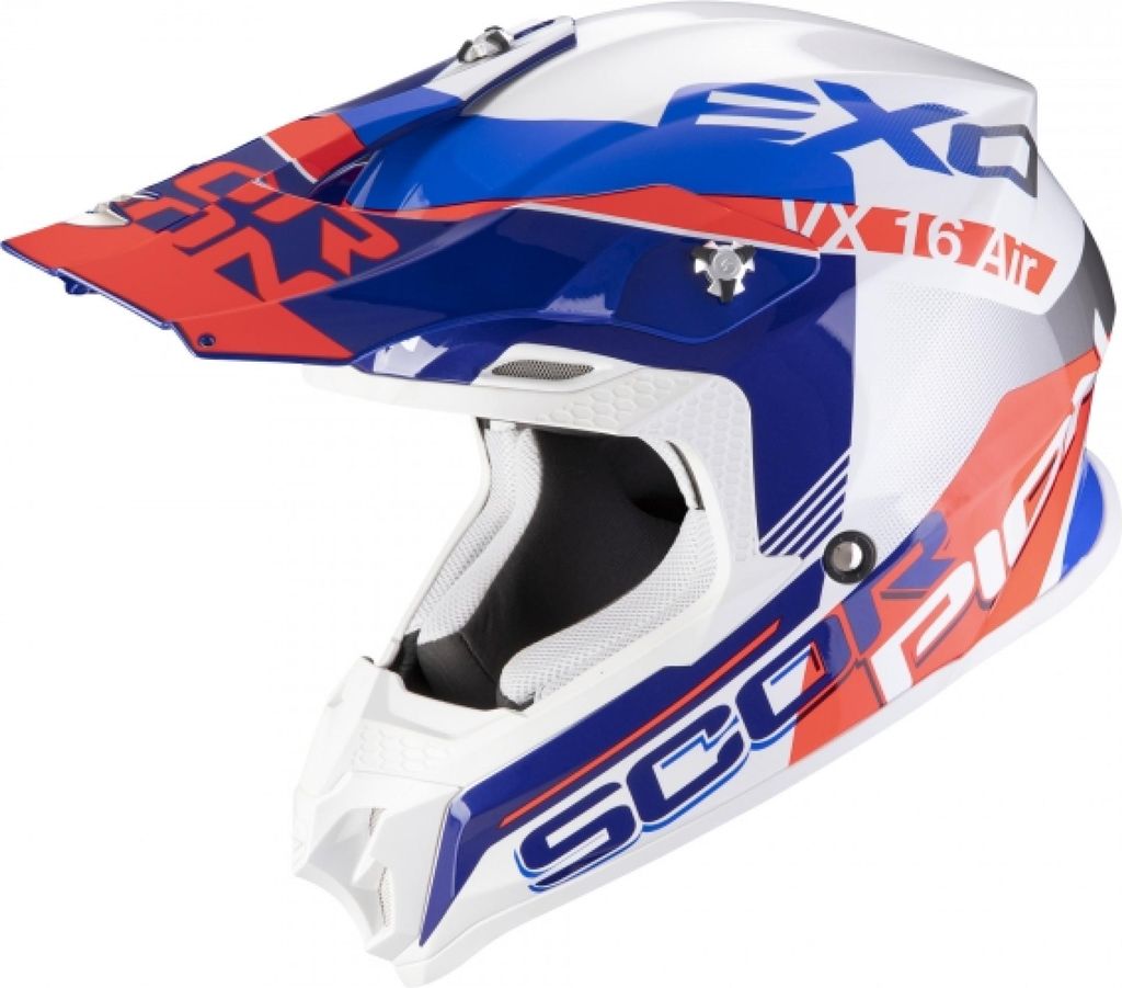 Scorpion VX-16 Air Arhus Motocross Helm Farbe: Weiß/Blau/Rot, Grösse: XS (53/54)