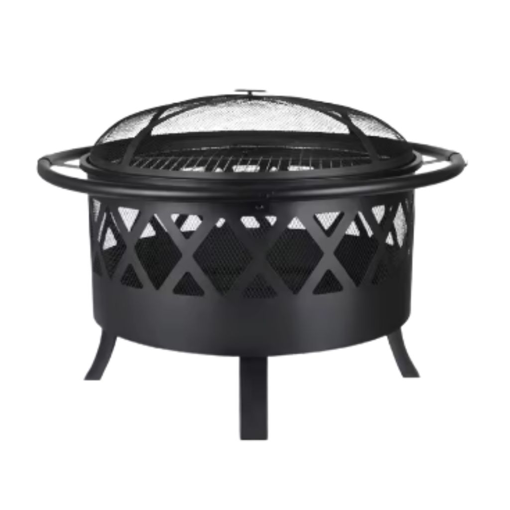 Feuerschale mit Grillrost – Gartenbarbecue – Feuerstelle – Terrassenofen – Räuchergrill – Für BBQ im Freien – Für Garten, Terrasse u...