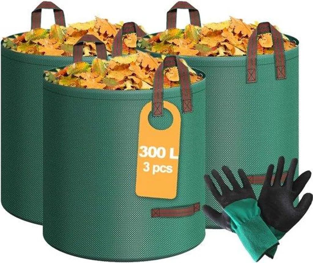 Sacs de jardin 300 l avec poignées renforcées et volume XL lot de 3