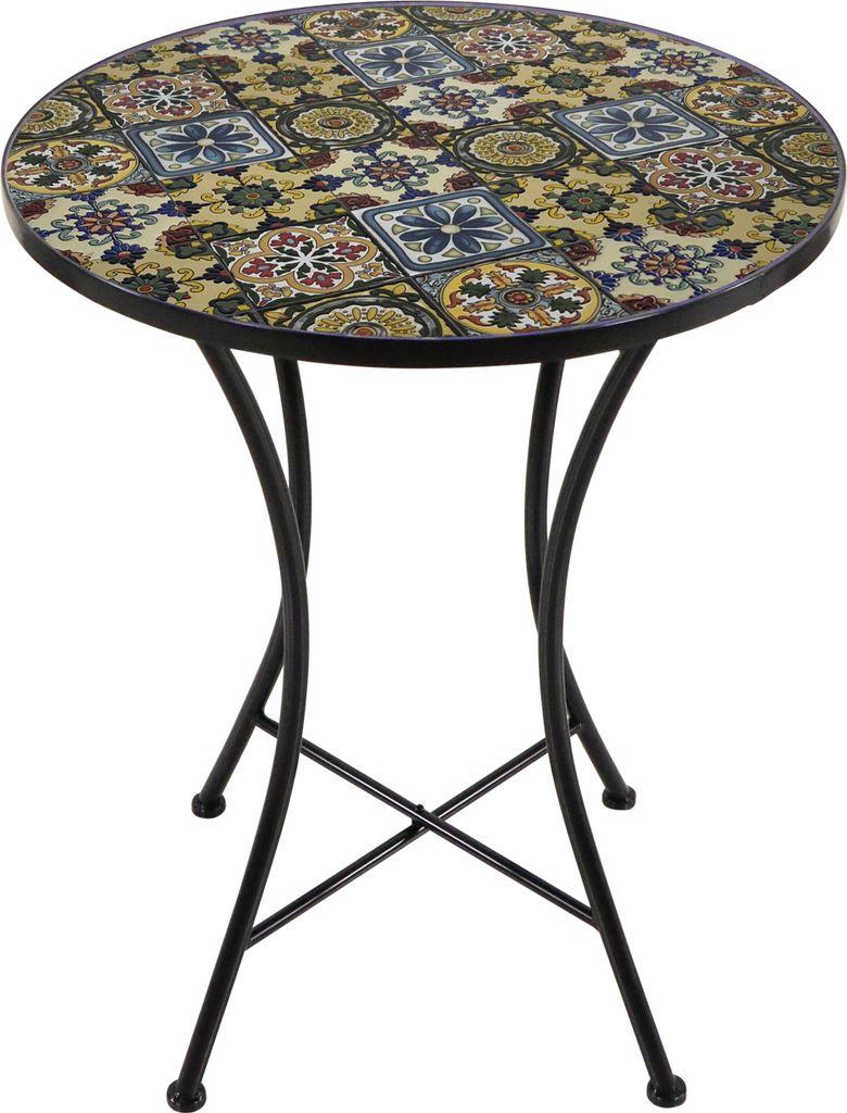 AXI Amélie Bistrotisch, Mosaiklook, Yellow Breeze | Bistrot-Gartenmöbel, Mosaik-Bistrotisch für Garten/Balkon/Terrasse | Gartentisch 60 x 60 x 7...