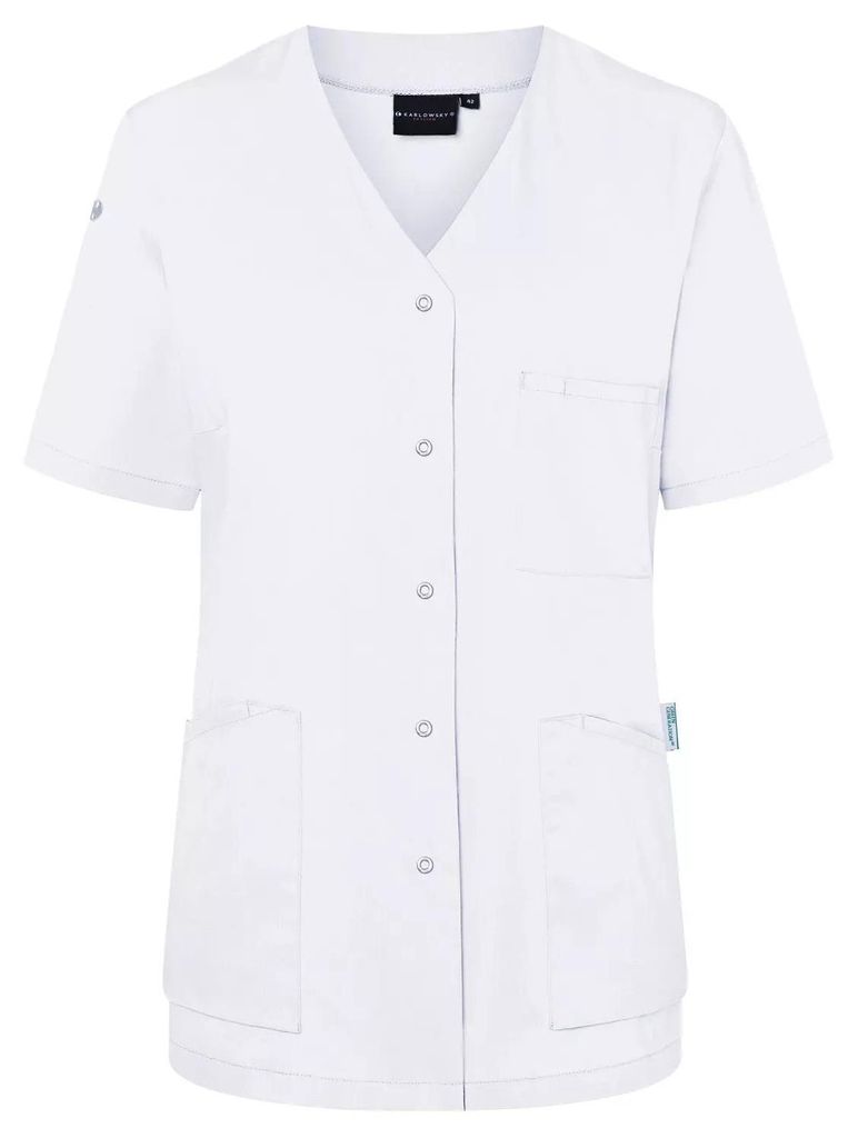 Karlowsky - "Essential" Arbeitsschürze Zum Anschlüpfen für Damen kurzärmlig FK2976 (S) (Weiß)