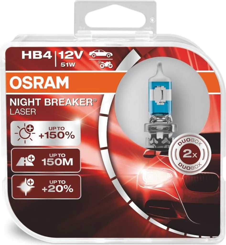 Coppia OSRAM HB4 9006 Night Breaker Laser +150% Generazione 2024