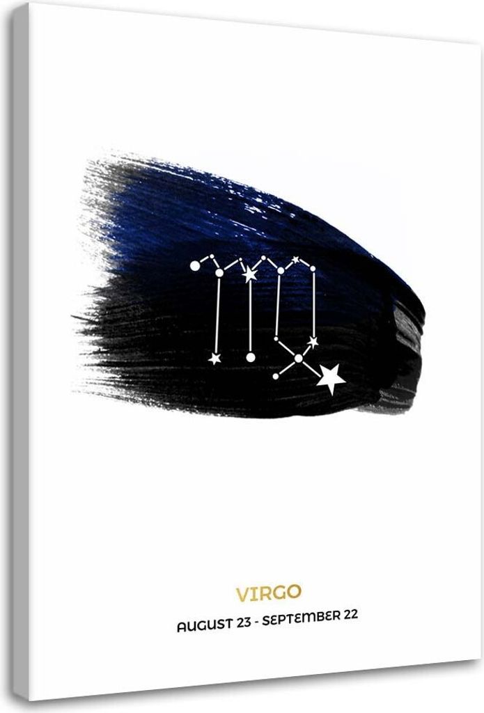 Leinwandbild sternzeichen - jungfrau 80x120 cm Feeby grau wandbild bereit zum aufhängen