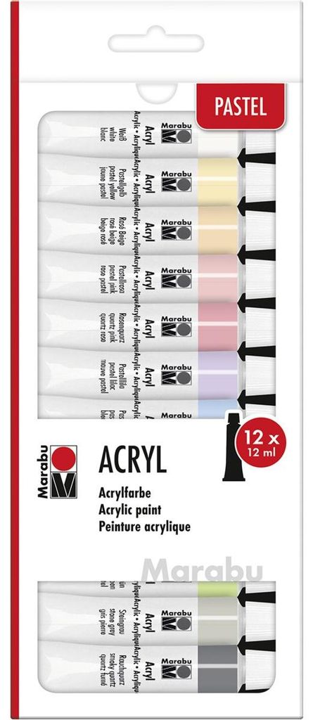 Marabu Acrylfarben-Set "PASTELL" 12 x 12 ml Produktbild 