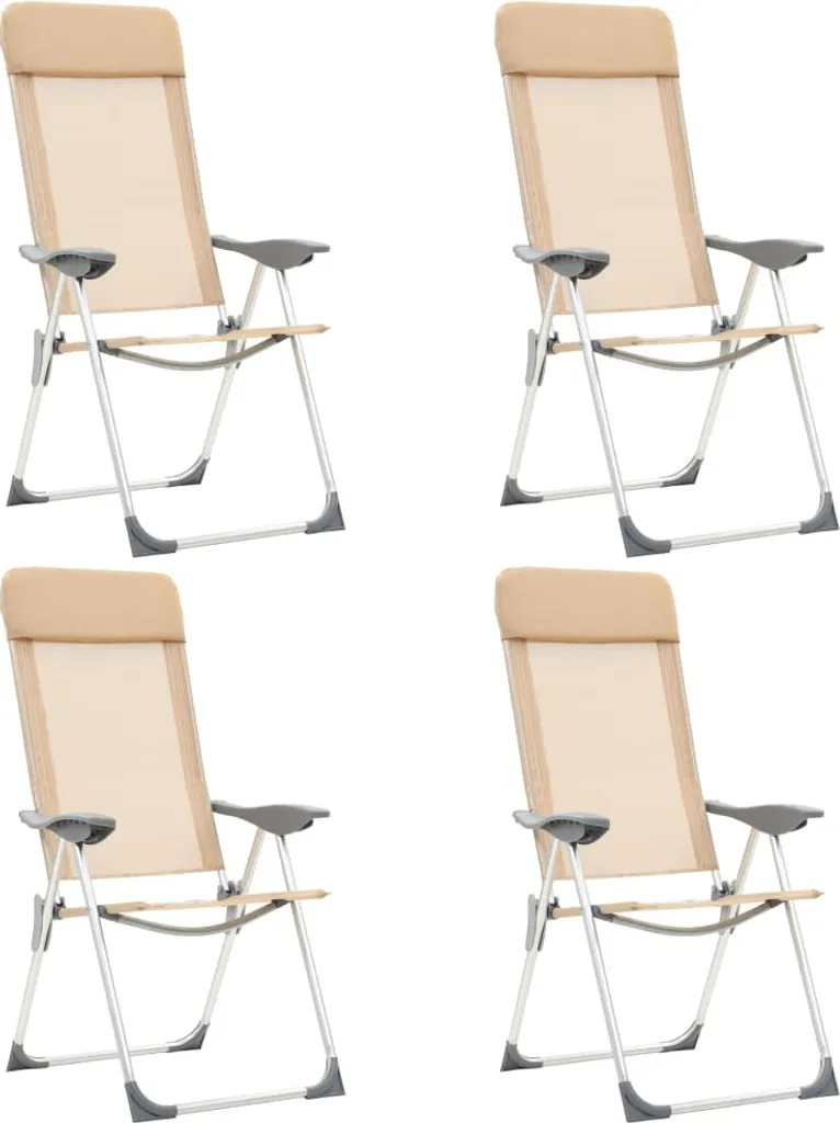 Chaises de camping pliantes 4 pcs aluminium - Légères et sans rouille