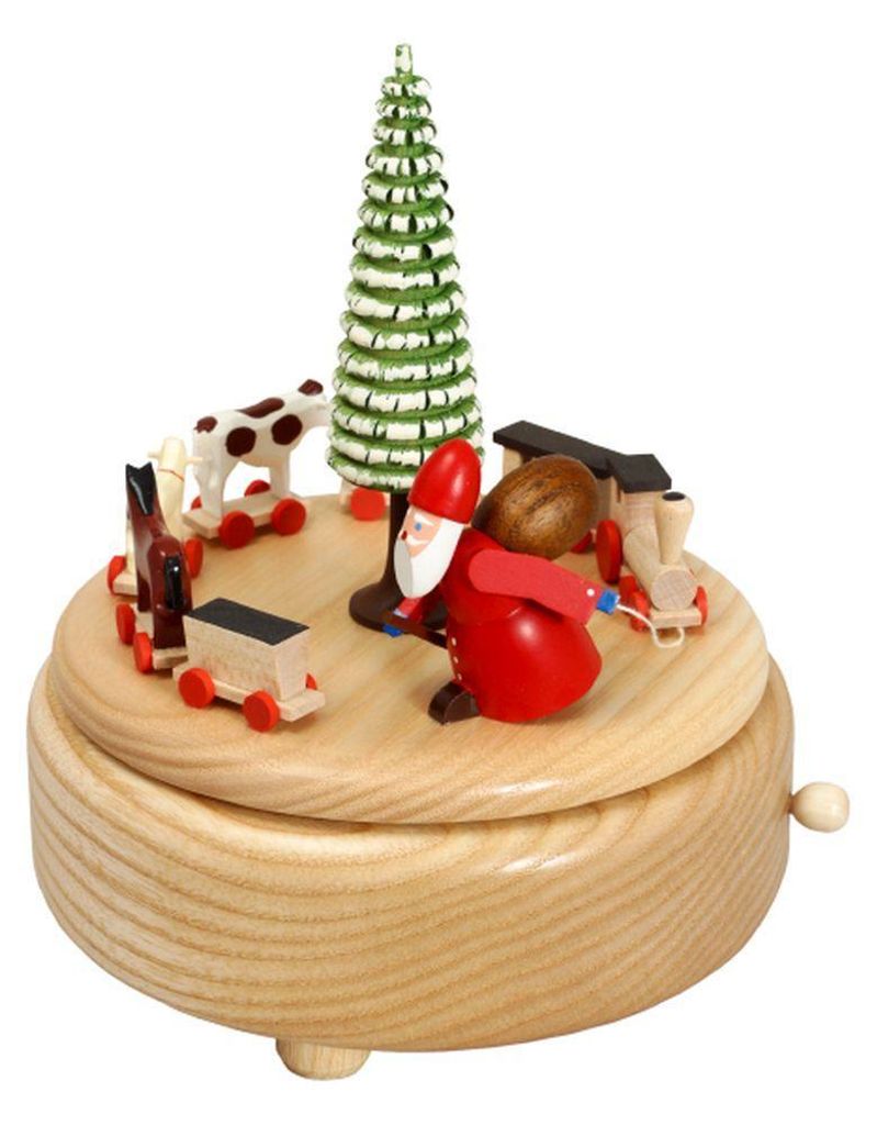 Spieldose Weihnachtsmann natur BxHxT 13x15,5x13cm NEU