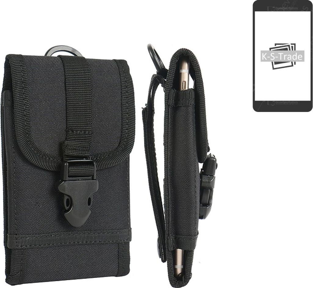 K-S-Trade Holster Handy Hülle kompatibel mit Samsung Galaxy S22 Ultra Holster Handytasche Gürtel Tasche Schutz Hülle Robust Outdoor schwarz