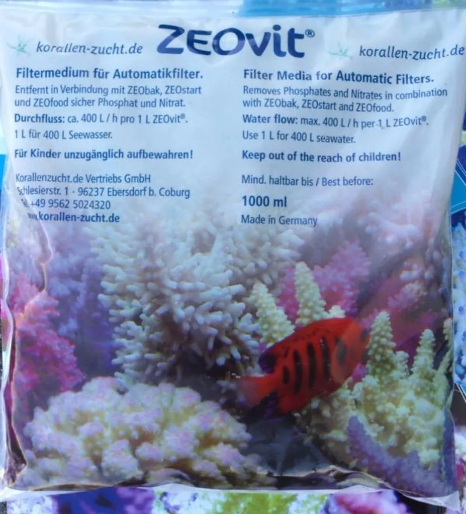 Stopper le ternissement des coraux avec Zeovit 1000ml pour filtre auto