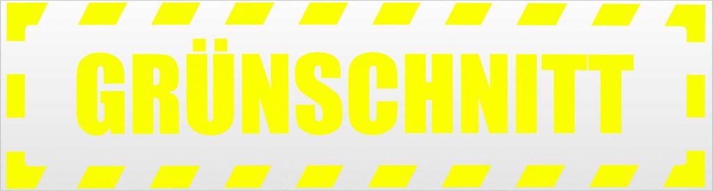 Kiwistar Grünschnitt gestreift Magnetschild Schild magnetisch - 45cm Neongelb - Magnetfolie für Auto PKW Kfz