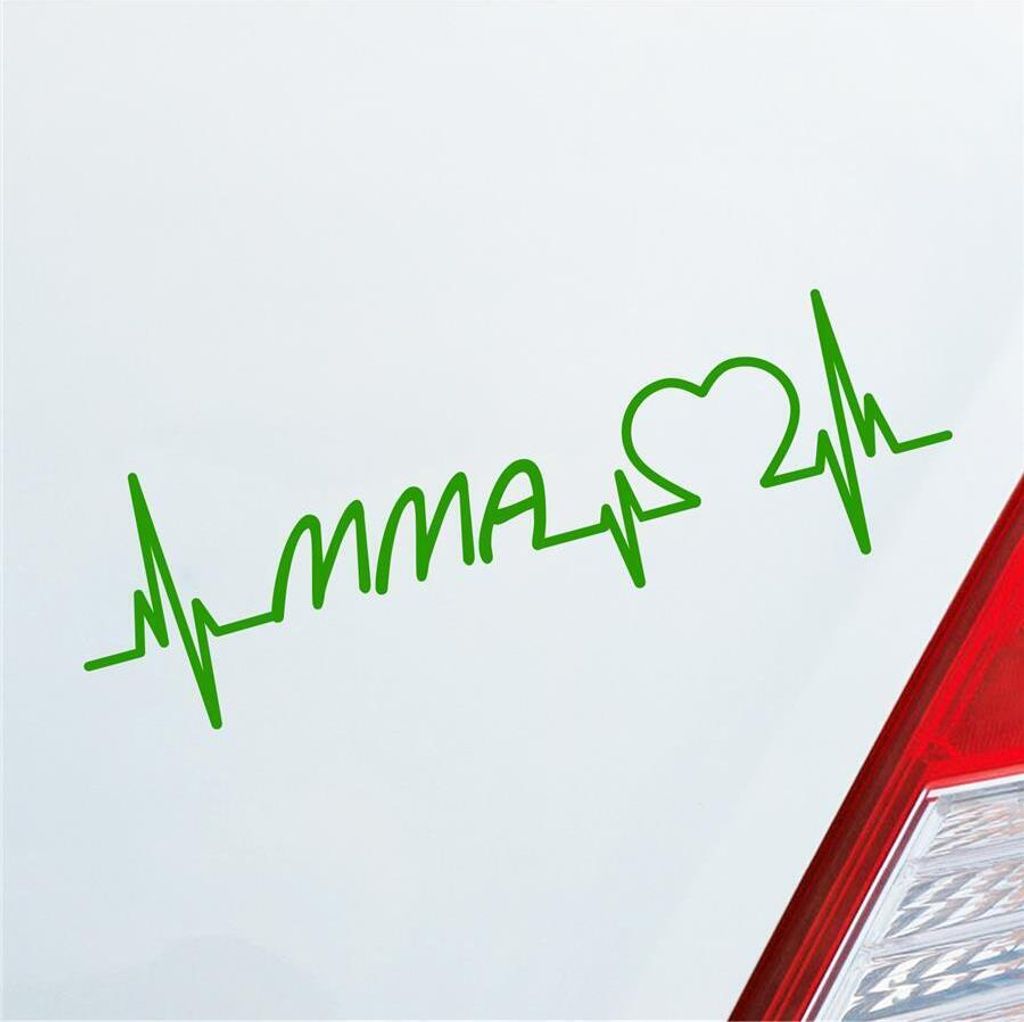 Auto Aufkleber MMA Herzschlag Kampfsport Wettkampf Sport Liebe 19x6 cm Hellgrün Sticker Heckscheibenaufkleber