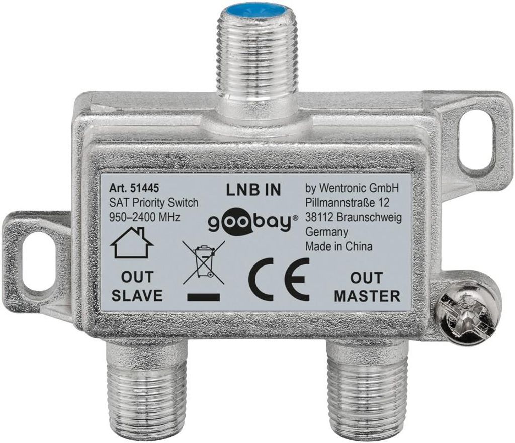 Goobay Sat Vorrang-Splitter, verteilt 1 LNB auf 2 Produktbild 