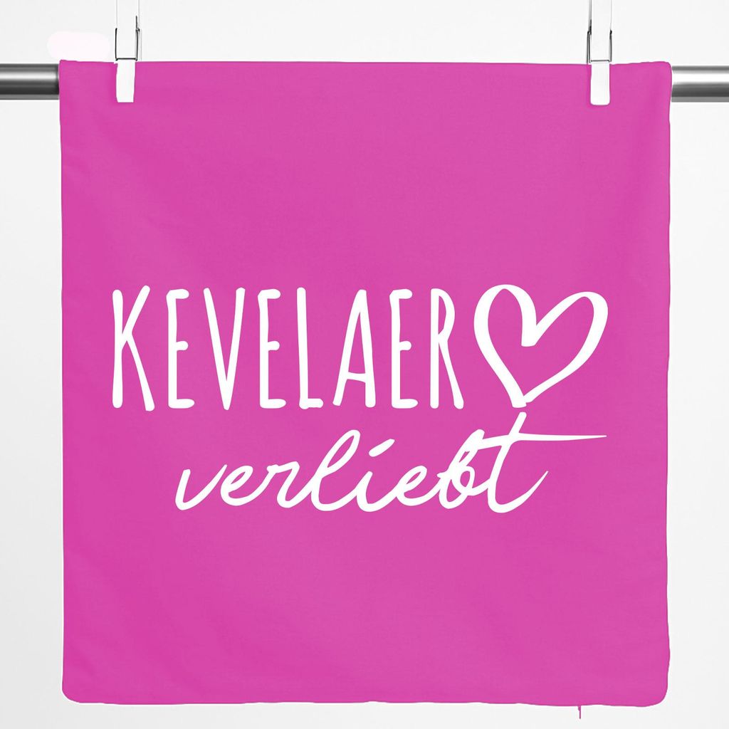 Huuraa Kissenbezug Kevelaer verliebt 40x40cm Fuchsia Baumwolle Dekokissenbezug Geschenkidee