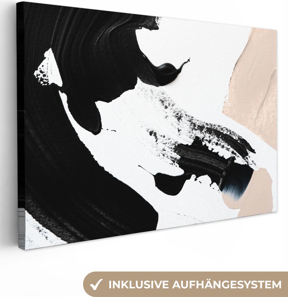 MuchoWow - Leinwandbilder - Farbe - Design - Abstrakt, Wandbild, Wanddeko Bilder Wohnzimmer, 90x60 cm