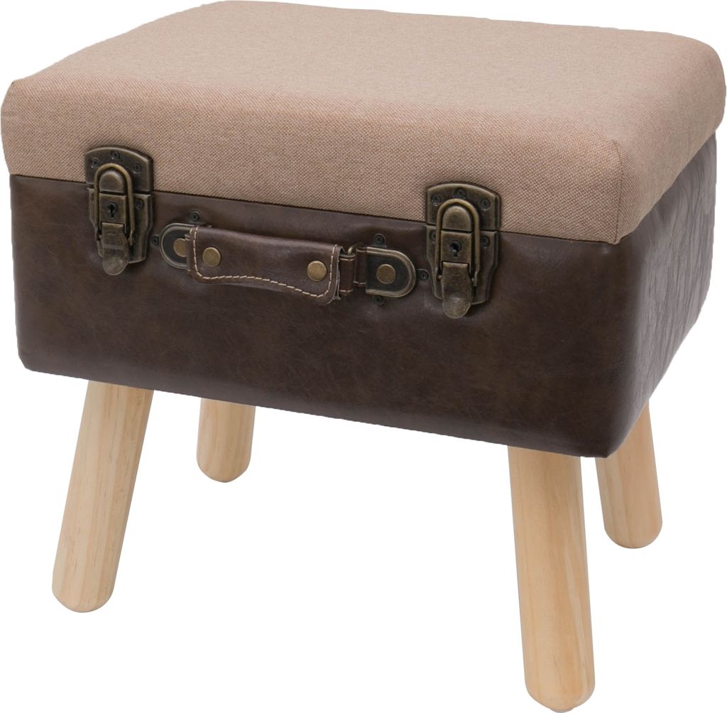 Koffer als Sitzhocker mit Stauraum im Vintage-Design von HMF