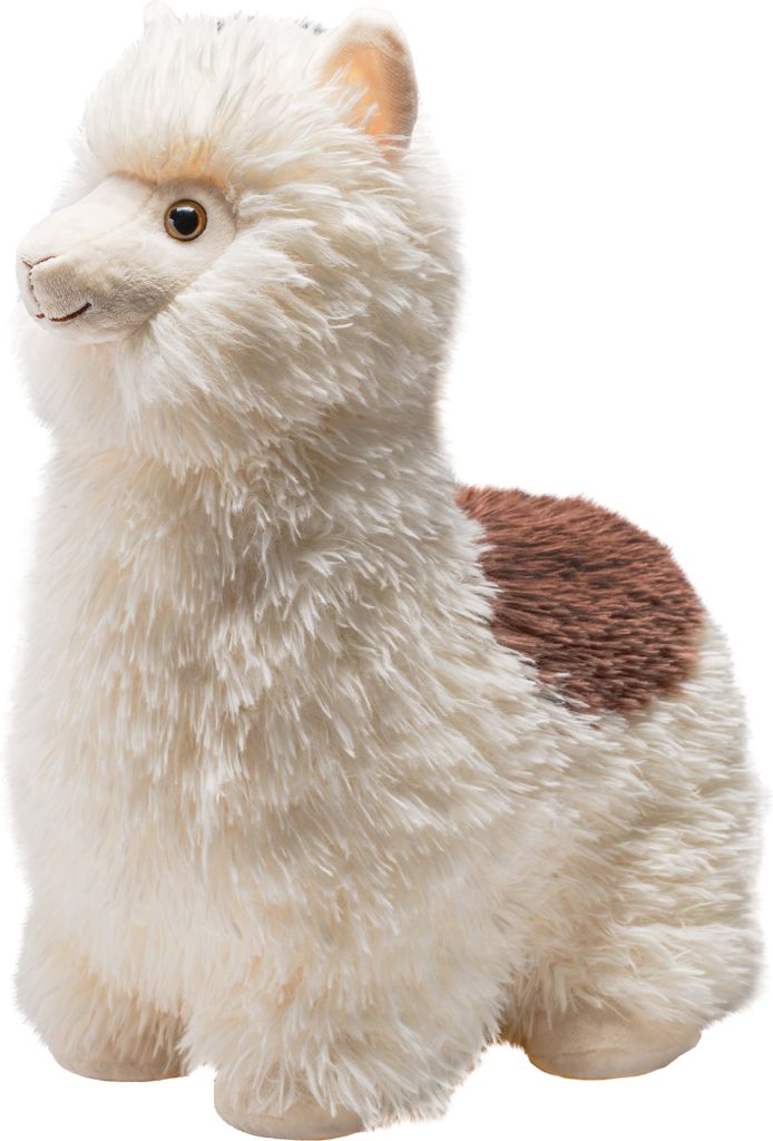 A plush toy alpaca is shown against a white background.