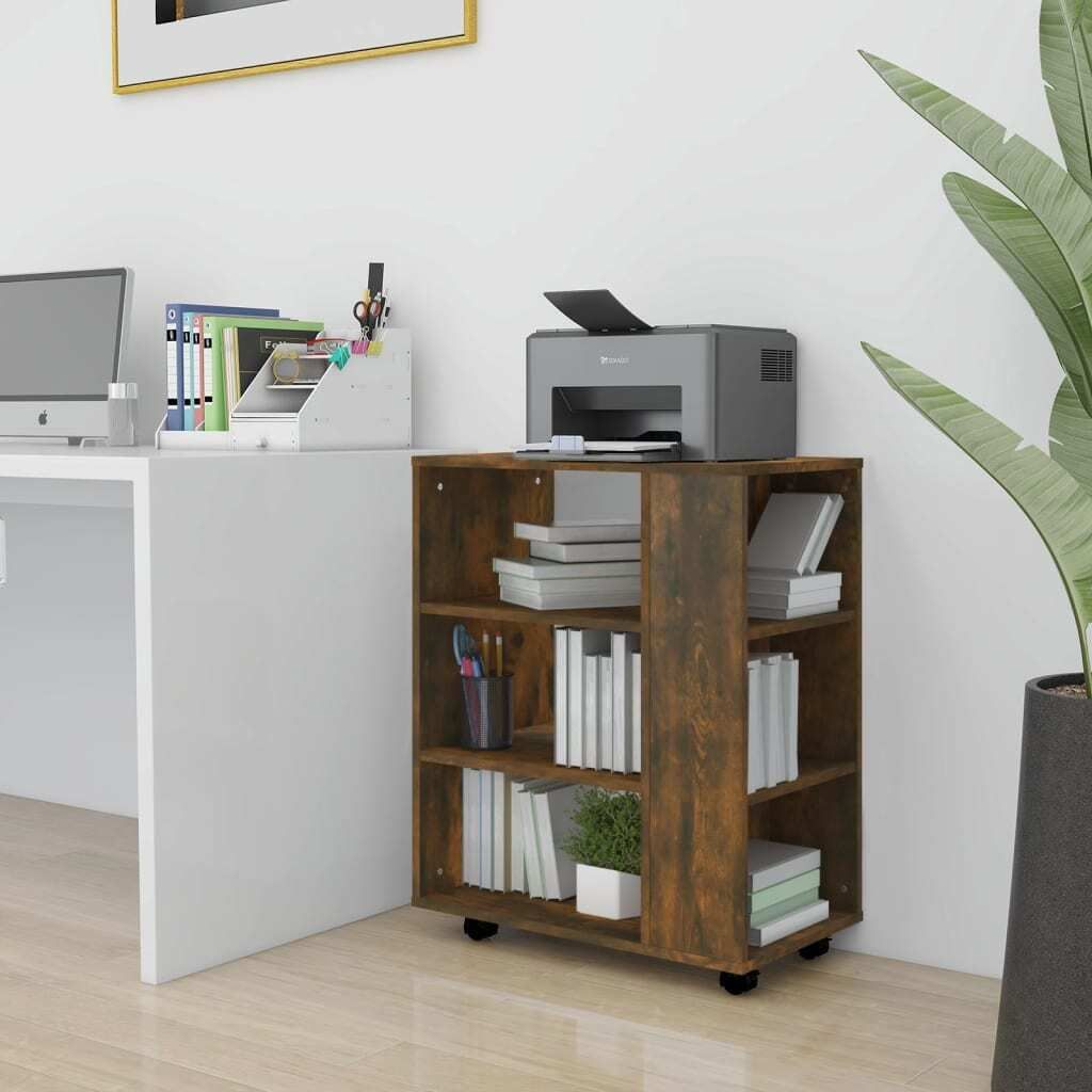 vidaXL Szafka na kółkach dąb wędzony 60x35x75 cm materiał Zdjęcie produktu 1