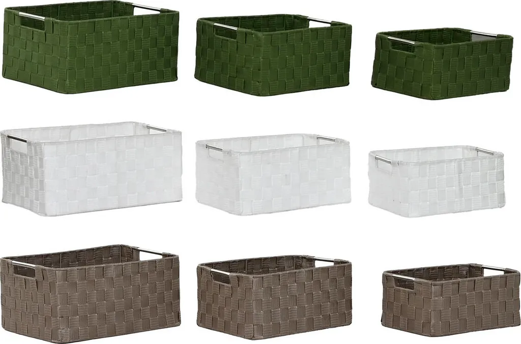 Solution rangement efficace : Set de 3 paniers Home ESPRIT métal vert