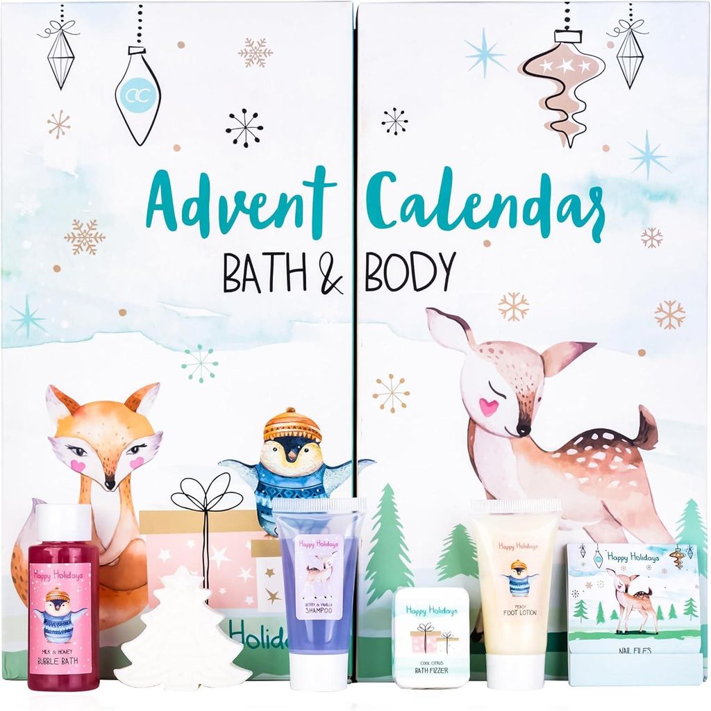 Accentra Pflege Adventskalender 2025 für Mädchen–24 Beauty Pflegeprodukte mit Bodylotion, Badebomben, Duschgel, Shampoo,Lip Balm & Handcreme–...
