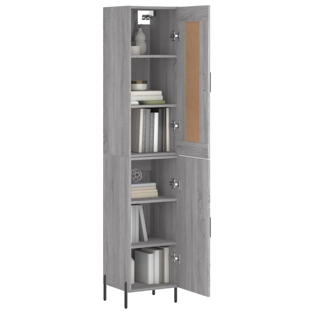 Mobile Alto vidaXL Grigio Sonoma 180cm | Credenza Stretta Multiuso - 3