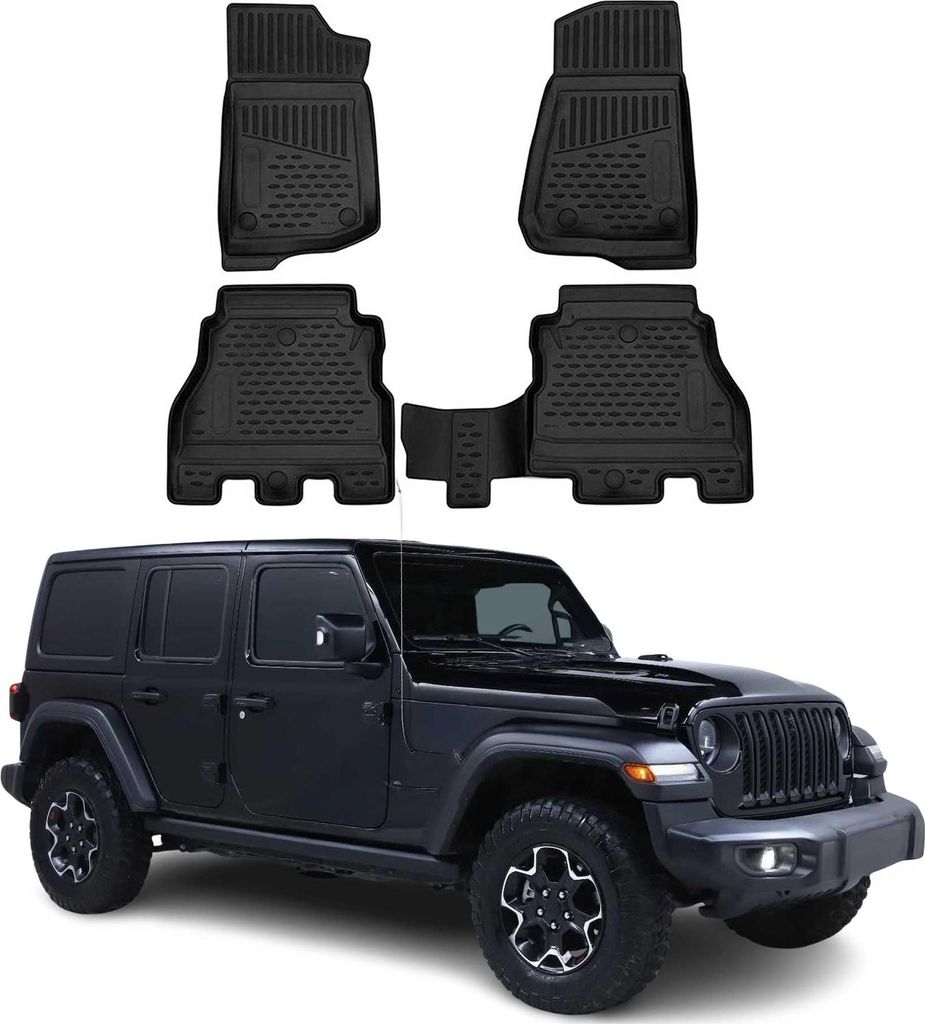 2017-2025 Jeep Wrangler Rubicon Podlahové rohože TPE černé Obrázek produktu 