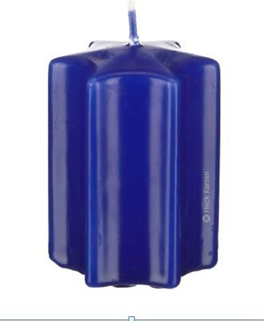 Adventset Sternkerzen Blau 10 x 6 cm, 4 Stück