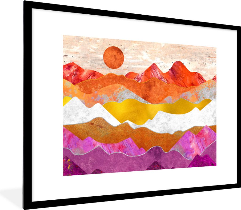 MuchoWow Gerahmtes Poster Lesbisch - Stolz - Gold 80x60 cm - Poster mit Schwarzem Bilderrahmen Wandposter Rahmen Foto Bilder - Schlafzimmer-Dekor...