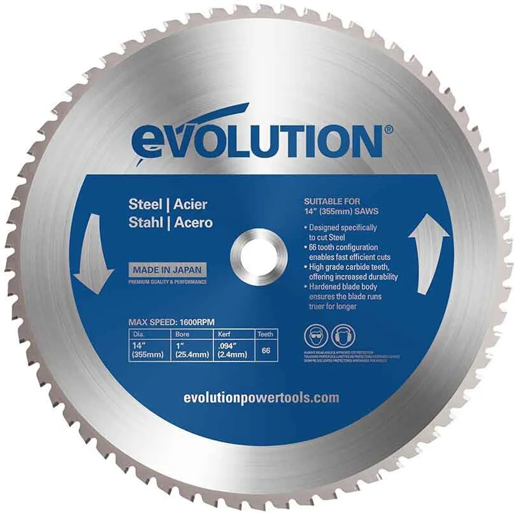 Lame en carbure pour l'acier D.355 mm - Disque de coupe haute précision