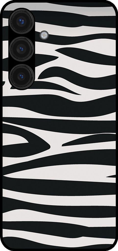 Handyhülle passend für Samsung Galaxy S24 mit Zebradruck - TPU Back Cover Case Zebradesign - Schwarz Weiß