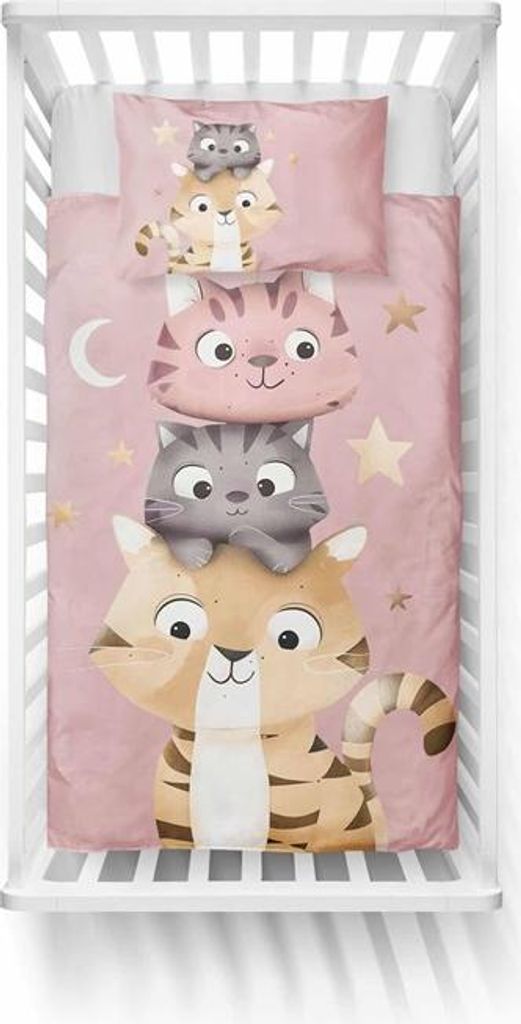 Bettwäsche, Kinderbettwäsche, Baumwolle 90x120 5514b Katzen