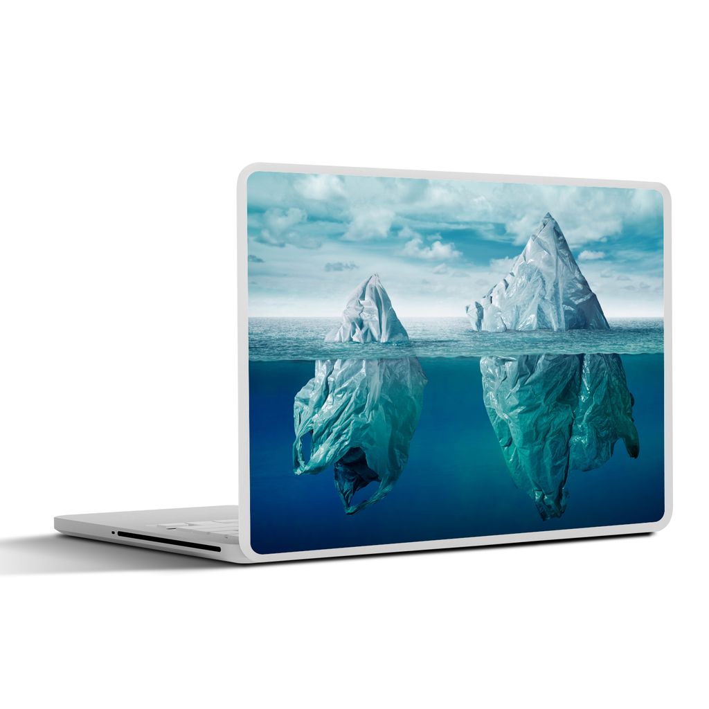 MuchoWow Laptop Aufkleber Sticker Cover Meer - Eisberg - Plastiktüten 40x30 cm - Laptop Dekoration - Selbstklebend