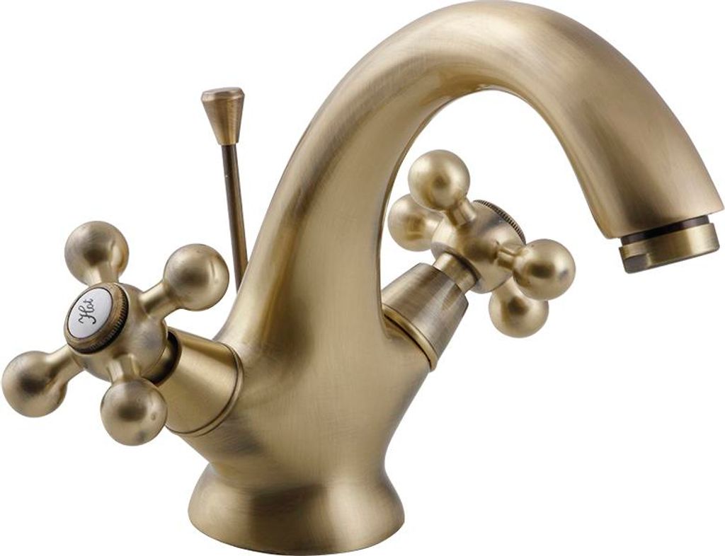 Design Retro Waschtischarmatur, Zweigriffarmatur, Produktbild 