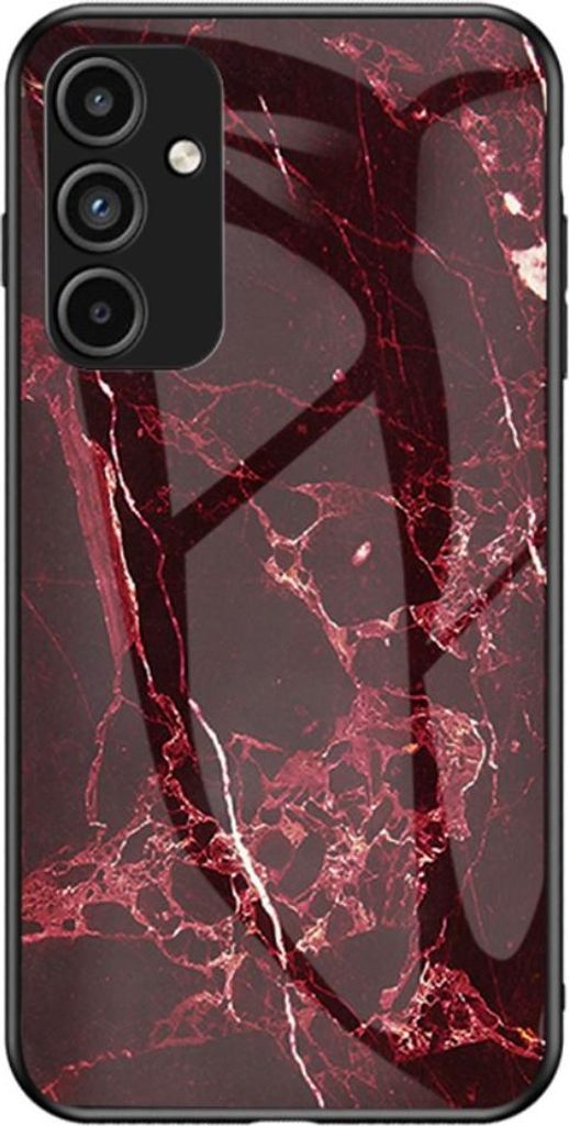 Samsung Galaxy A15 Hülle - Coverup Marmor Hartglas Back Cover - Rot